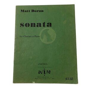 Matt Doran Sonata for Clarinet and Piano Vintage 1960s Instrumental Music Book
